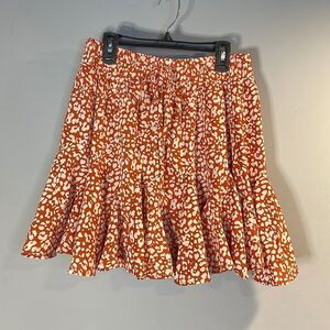 Rust Orange Leopard Print Skirt